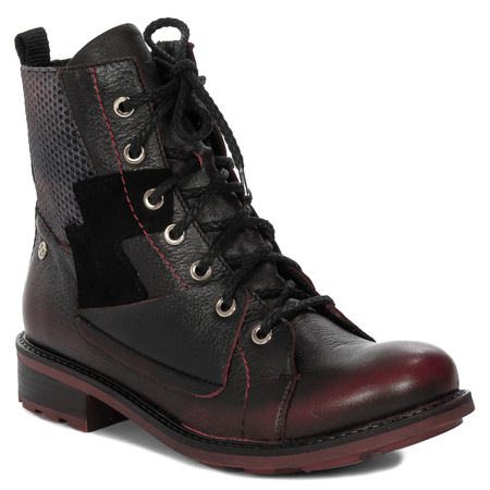 Maciejka Women's Leather Boots Black and Red