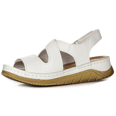Maciejka White velcro Sandals L4496-11/00-1
