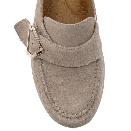 Maciejka Dark Beige Suede Leather Flat Shoes 05829-10/00-1