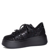Maciejka Leather Platform Sneakers With Jewel Charm, Black 6191W-02/00-8