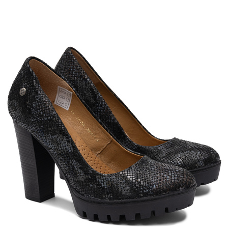 Maciejka Leather Platform Pumps Black 2629W-07/00-1