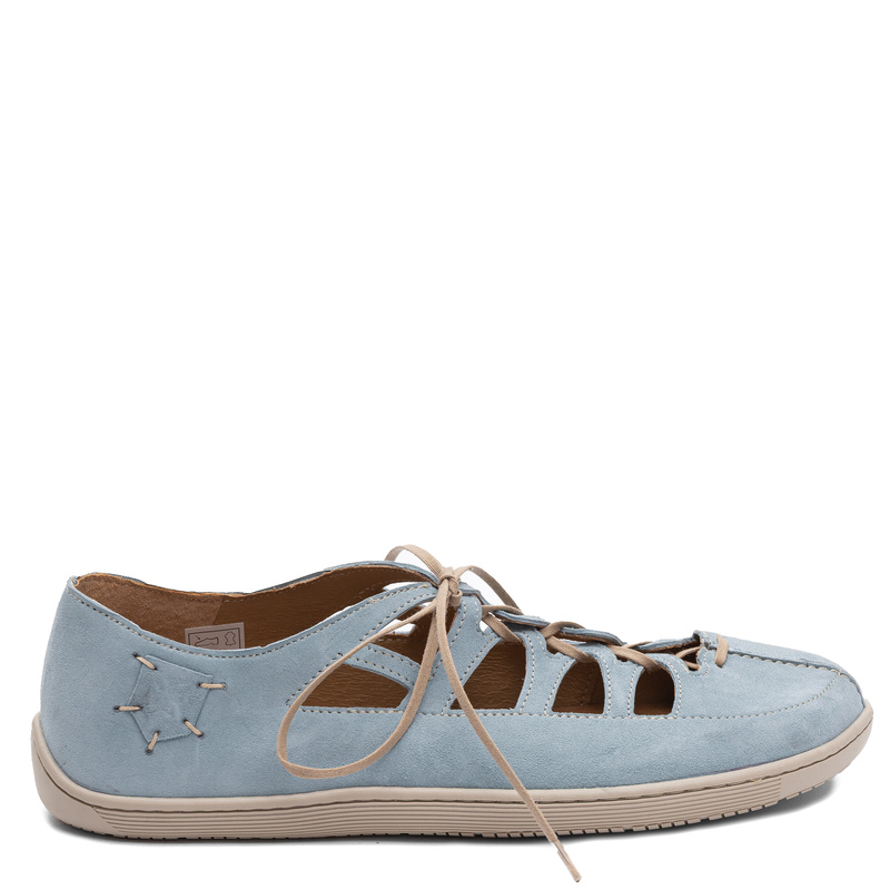 Maciejka Suede Openwork Women's Lace-up Shoes Light Blue 06835-06/00-1