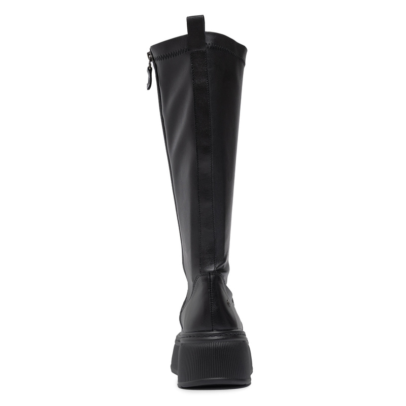Maciejka Leather Platform Knee-High Boots – Black 07111-01/00-8