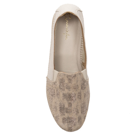 Maciejka Beige Leather Flat Shoes 5814A-10/00-1