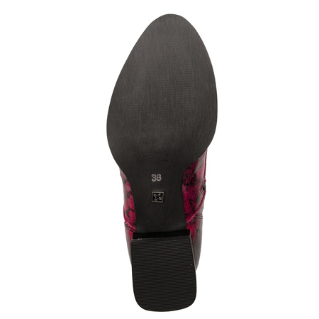 Maciejka Leather Lace-Up Ankle Boots Almond Toe Pink 06391-23/00-1