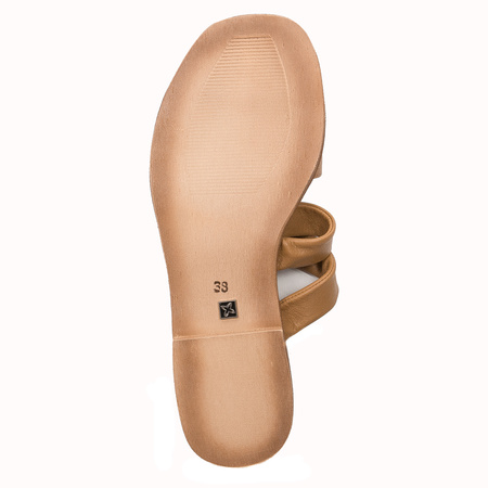 Maciejka Brown Women's Leather Slides