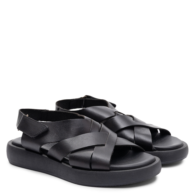 Maciejka Leather Platform Sandals Black E7397-01/00-0