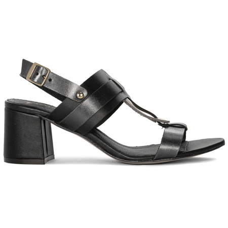 Maciejka Women's Leather Heeled Black Sandals