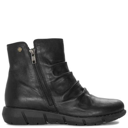 Maciejka Leather Ankle Boots Flat Zip Black P7232-01/00-7