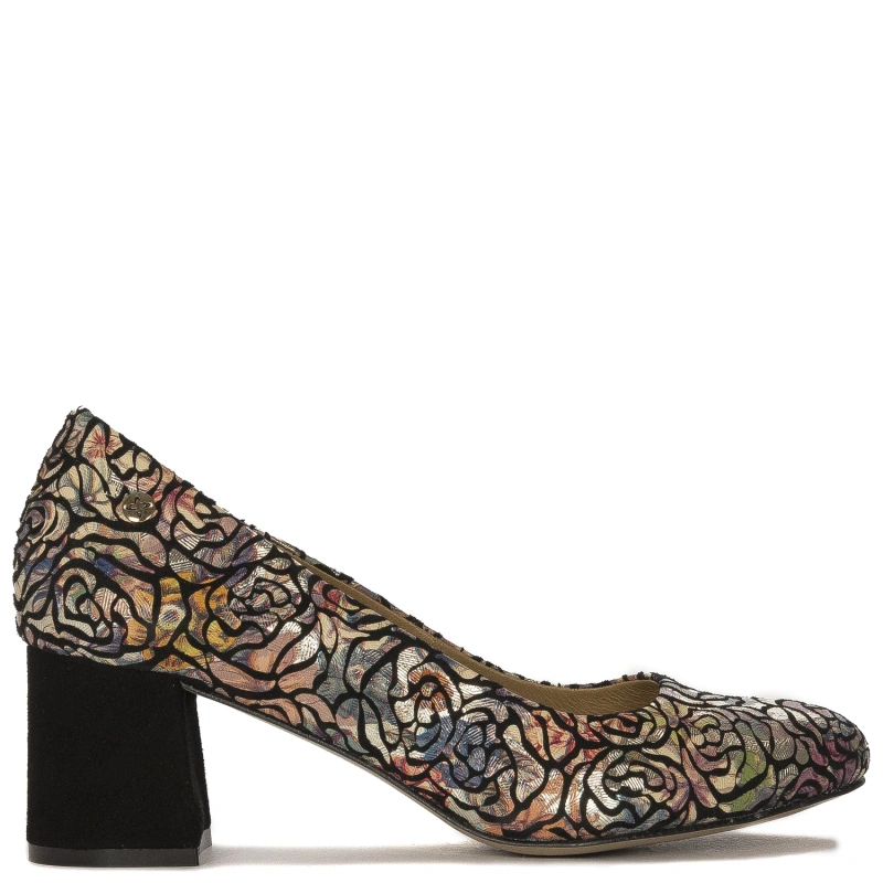 Maciejka Black+Flowers Pumps 03356-38/00-1