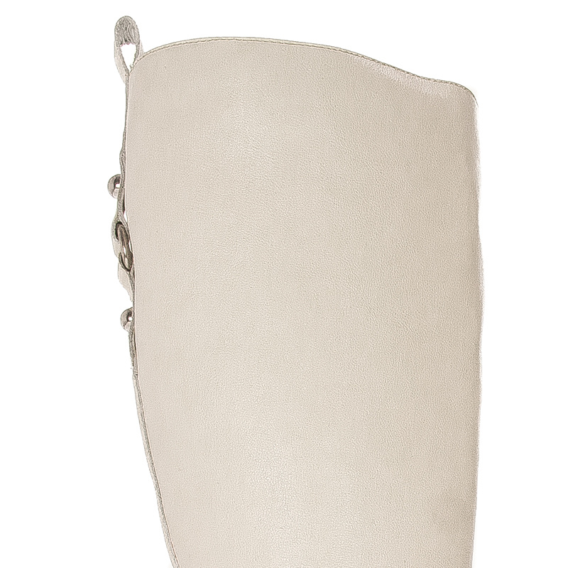 Maciejka Light Beige leather Knee-High Boots