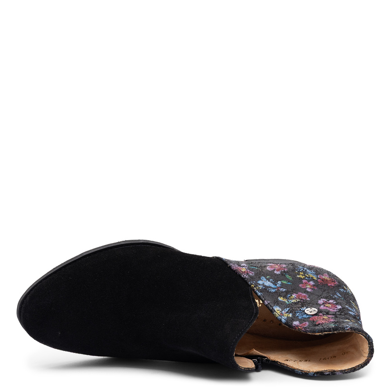 Maciejka Genuine Leather Suede Cut Out Ankle Boots Floral Black 4091W-04/00-5   