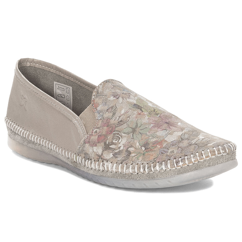 Maciejka Leather Loafers Decorative Stitching Beige T3512-73/00-0