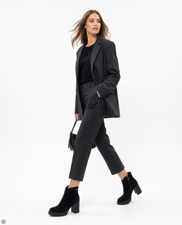 Maciejka Black Suede Ankle Boots Block Heel Platform K7700-01/00-7