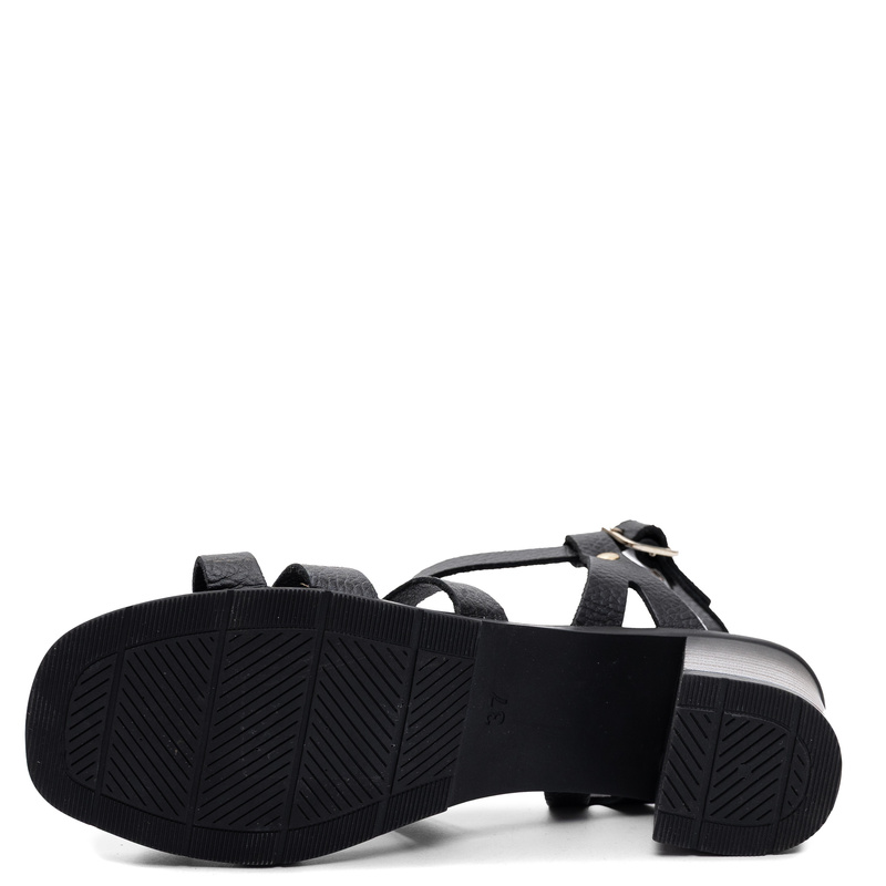 Maciejka Leather Block Heel Sandals Black E7399-01/00-1