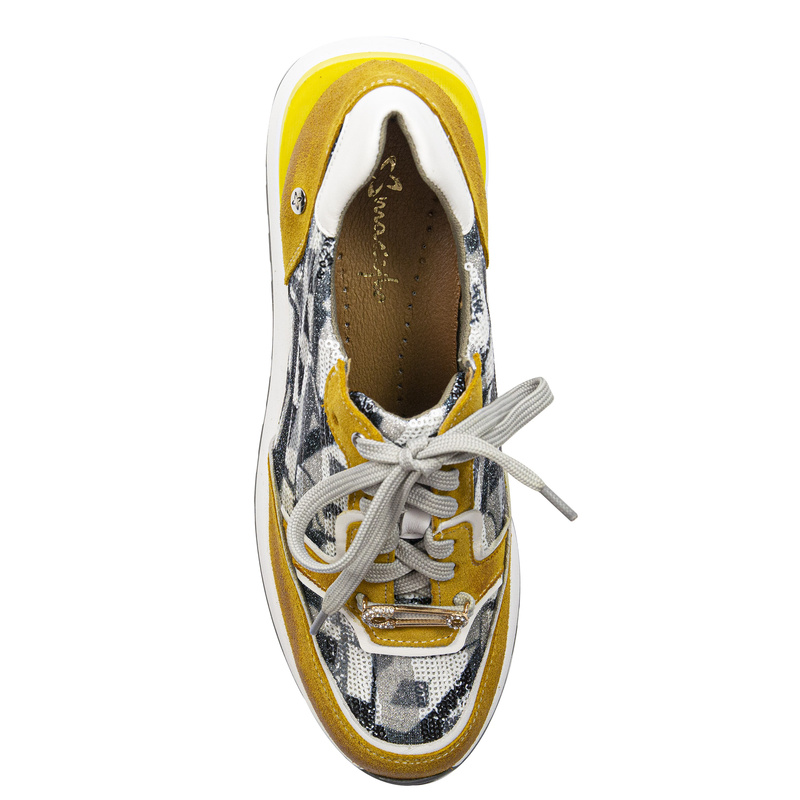 Maciejka Woman's Yellow Leather Sneakers 06390-07/00-7