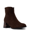 Maciejka Suede Ankle Boots Block Heel Side Zip Chocolate Brown K7202-02/00-8
