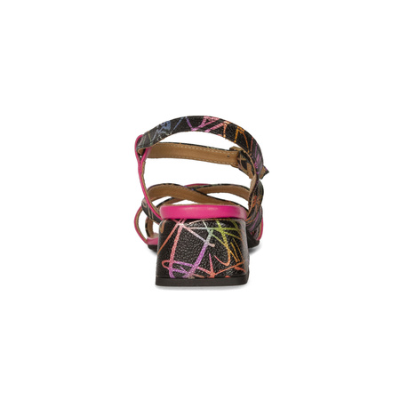 Maciejka Women's High Heel Leather Sandals Pink Black