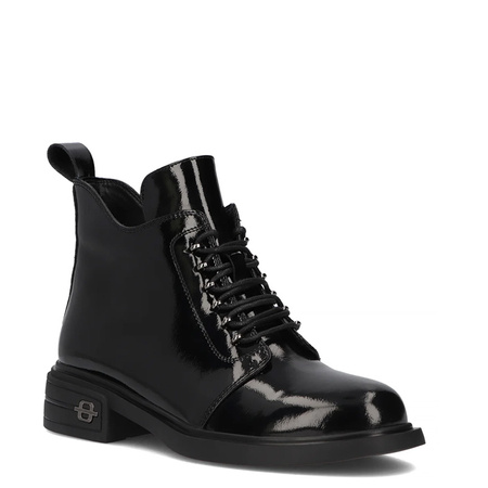Filippo Women's Patent Leather Ankle Boots, Black