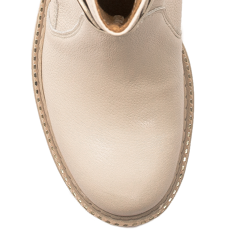 Maciejka Beige leather women's Boots 05727-04/00-6