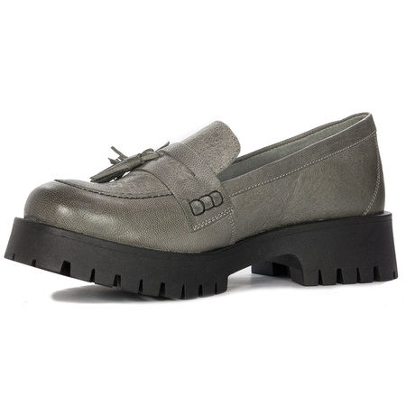 Maciejka Leather Loafers on Stable Platform Grey 5497S-35/00-5