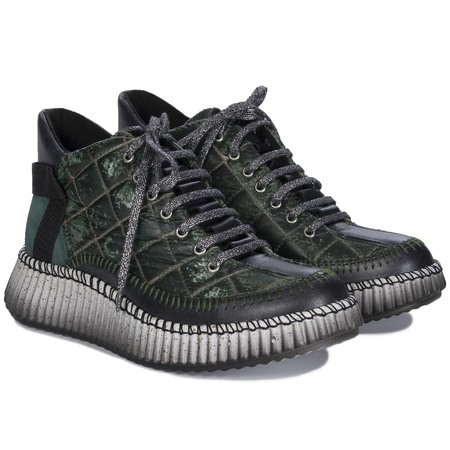 Maciejka Women's Leather Green Boots 06752-09/00-8