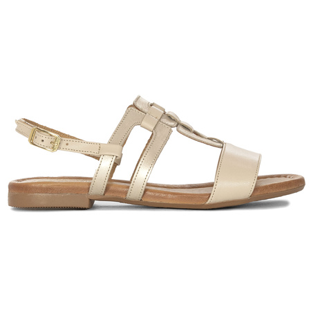Maciejka Women's Leather Sandals Gold Beige