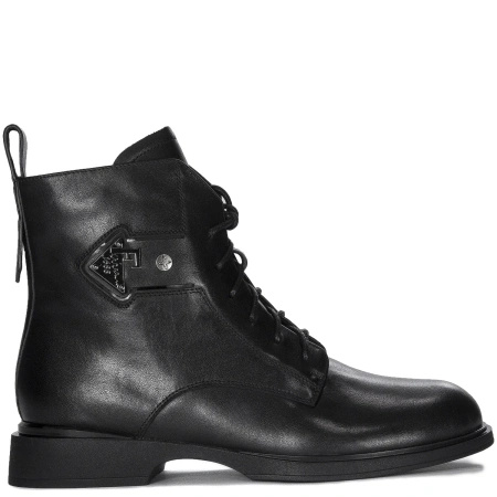 Maciejka Leather Lace-Up Side-Zip Ankle Boots Black N3115-01/00-8