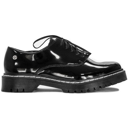 Maciejka Oxfordy buty skóra naturalna lakierowane czarne
