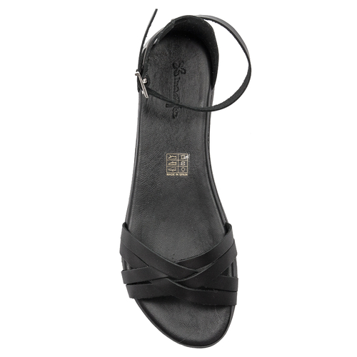 Maciejka Black leather women's flat sandals
